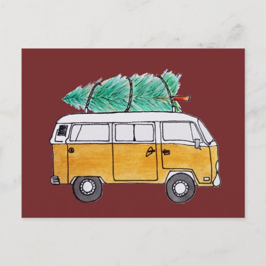 Weihnachts-Campervan Postkarte (Vorderseite)