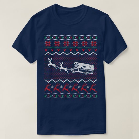 Weihnachts-Camping-Campingplatz, Ugly Christmas Sw T-Shirt (Design vorne)