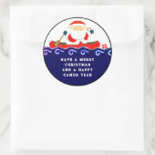 Weihnachts-Camping Canoe Runder Aufkleber (Tasche)