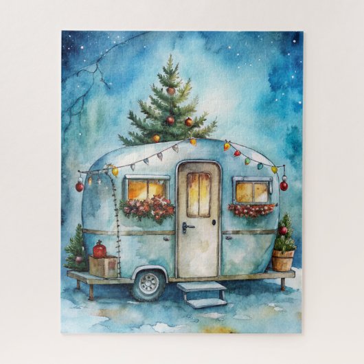 Weihnachts-Campingwagen-Rätsel Puzzle (Vertikal)
