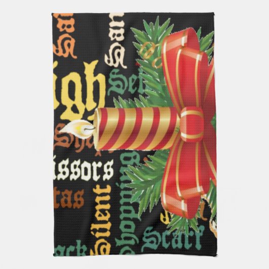 Weihnachts-Candle Geschirrtuch (Vertikal)