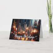 Weihnachts Candles Village Grau Tablescape Karte (Vorderseite)