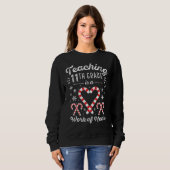 Weihnachts Candy Cane Arbeit Herz Elfte 11. Grad Sweatshirt (Vorne ganz)