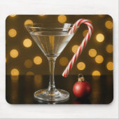 Weihnachts-Candy-Cane auf einem Martini-Glas Mousepad (Vorne)