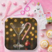 Weihnachts-Candy-Cane auf einem Martini-Glas Pappteller (Party)