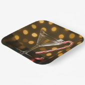 Weihnachts-Candy-Cane auf einem Martini-Glas Pappteller (Gewinkelt)