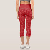 Weihnachts Candy Cane auf Red Background Pattern Capri Leggings (Rückseite)