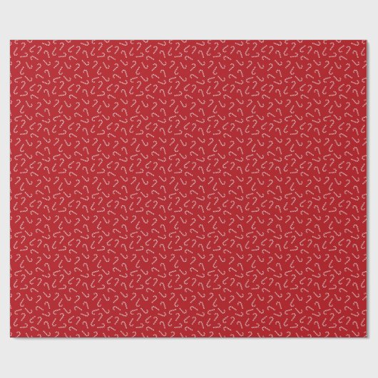 Weihnachts Candy Cane auf Red Background Pattern Geschenkpapier (Flach)