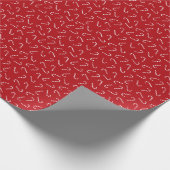 Weihnachts Candy Cane auf Red Background Pattern Geschenkpapier (Ecke)
