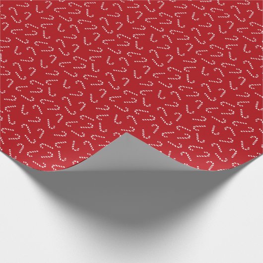 Weihnachts Candy Cane auf Red Background Pattern Geschenkpapier (Ecke)