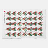 Weihnachts Candy Cane Bow Bell Küchenhandtücher Geschirrtuch (Horizontal)