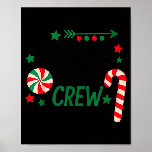 Weihnachts-Candy-Cane-Crew-Shirt Frauen Mädchen Ju Poster (Vorne)
