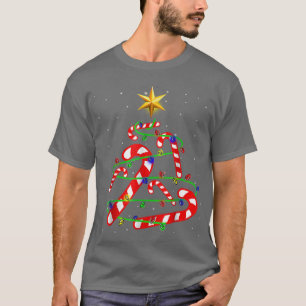 Weihnachts Candy Cane Funny Xmas Tree Light Gesche T-Shirt