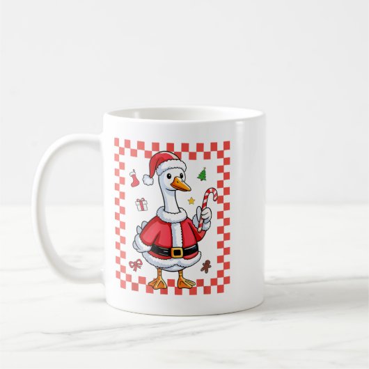 Weihnachts Candy Cane Goose Weihnachten Weihnachte Kaffeetasse (Links)