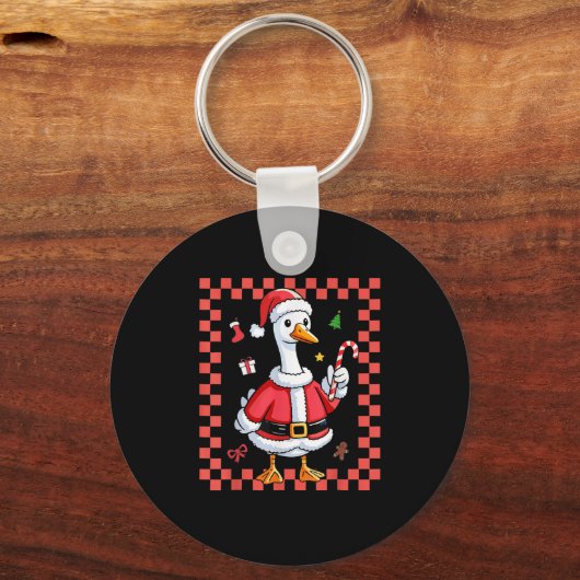 Weihnachts Candy Cane Goose Weihnachten Weihnachte Schlüsselanhänger (Vorderseite)