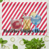 Weihnachts-Candy-Cane-Happy-Hour Geschirrtuch (Gefaltet)