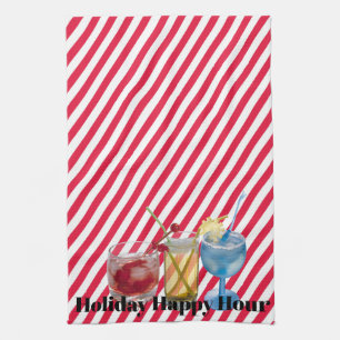 Weihnachts-Candy-Cane-Happy-Hour Geschirrtuch