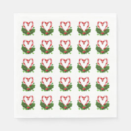 Weihnachts Candy Cane Hearts Holiday Party Sweet Serviette