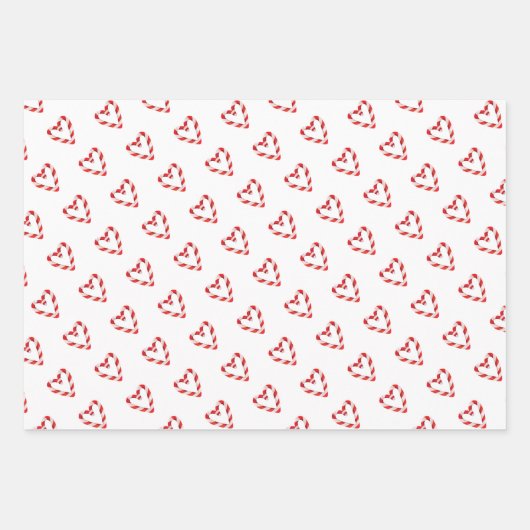 Weihnachts Candy Cane Herz Cocoa Urlaub Spaß Geschenkpapier Set (Vorderseite)