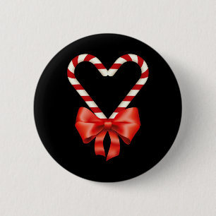 Weihnachts Candy Cane Herz für Kinder Männer Fraue Button