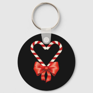 Weihnachts Candy Cane Herz für Kinder Männer Fraue Schlüsselanhänger