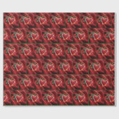 Weihnachts Candy Cane Herz mit Licht Geschenkpapier (Flach)