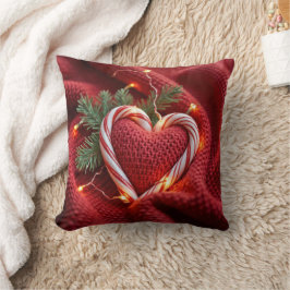 Weihnachts Candy Cane Herz mit Licht Kissen