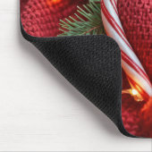 Weihnachts Candy Cane Herz mit Licht Mousepad (Ecke)