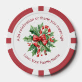 Weihnachts-Candy-Cane-Mistelzweig Individueller Te Pokerchips (Vorderseite)