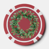 Weihnachts-Candy-Cane-Mistelzweig Individueller Te Pokerchips (Rückseite)
