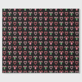 Weihnachts-Candy-Cane-Muster Geschenkpapier (Flach)