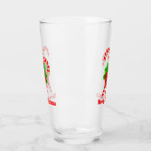 Weihnachts Candy Cane & Red Ribbon Personalisiert Glas (Links)