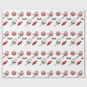 Weihnachts Candy Cane Red White Traditionelles Ges Geschenkpapier (Flach)