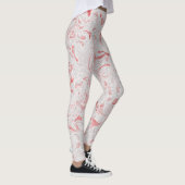 Weihnachts Candy Cane Rot und Weiß Streifen Leggings (Rechts)