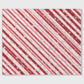 Weihnachts Candy Cane Snowflakes Geschenkpapier (Flach)
