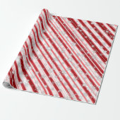 Weihnachts Candy Cane Snowflakes Geschenkpapier (Ungerollt)