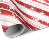 Weihnachts Candy Cane Snowflakes Geschenkpapier (Rolleneckpunkt)