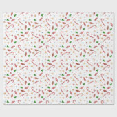 Weihnachts Candy Cane Stars Watercolor Holiday Geschenkpapier (Flach)