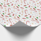 Weihnachts Candy Cane Stars Watercolor Holiday Geschenkpapier (Ecke)