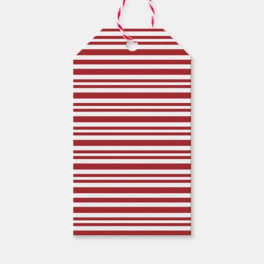 Weihnachts-Candy-Cane-Streifen Geschenkanhänger (Vorderseite)