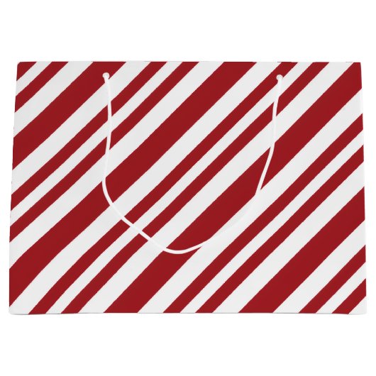 Weihnachts-Candy-Cane-Streifen Große Geschenktüte (Vorderseite)