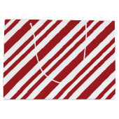 Weihnachts-Candy-Cane-Streifen Große Geschenktüte (Rückseite)