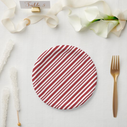 Weihnachts-Candy-Cane-Streifen Pappteller (Hochzeit)