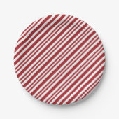 Weihnachts-Candy-Cane-Streifen Pappteller (Vorderseite)