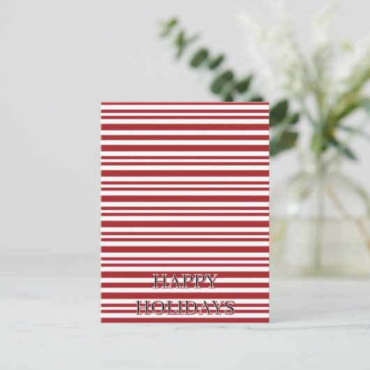 Weihnachts-Candy-Cane-Streifen Postkarte (Stehend Vorderseite)