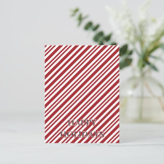 Weihnachts-Candy-Cane-Streifen Postkarte (Stehend Vorderseite)