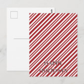 Weihnachts-Candy-Cane-Streifen Postkarte (Vorne/Hinten)