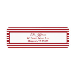 Weihnachts-Candy-Cane-Streifen Rücksende-Adresseti