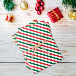 Weihnachts-Candy-Cane-Streifen-Set aus 3 Geschenkpapier Set