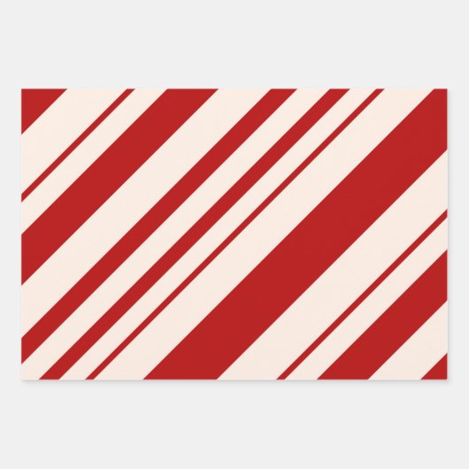 Weihnachts Candy Cane Stripes Holiday Pattern Geschenkpapier Set (Vorderseite 3)